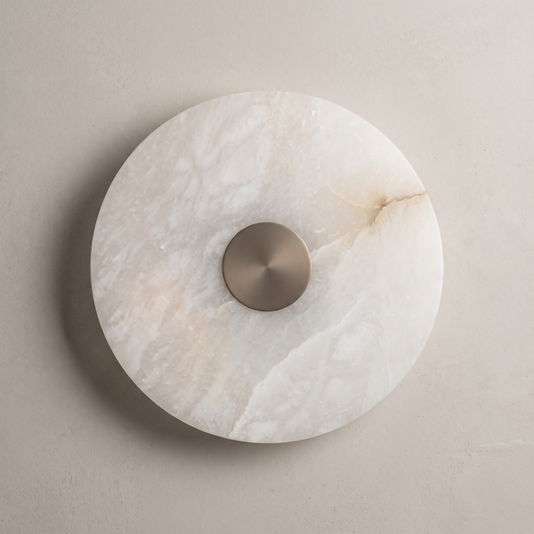 AX318 – Round Alabaster Wall Sconce