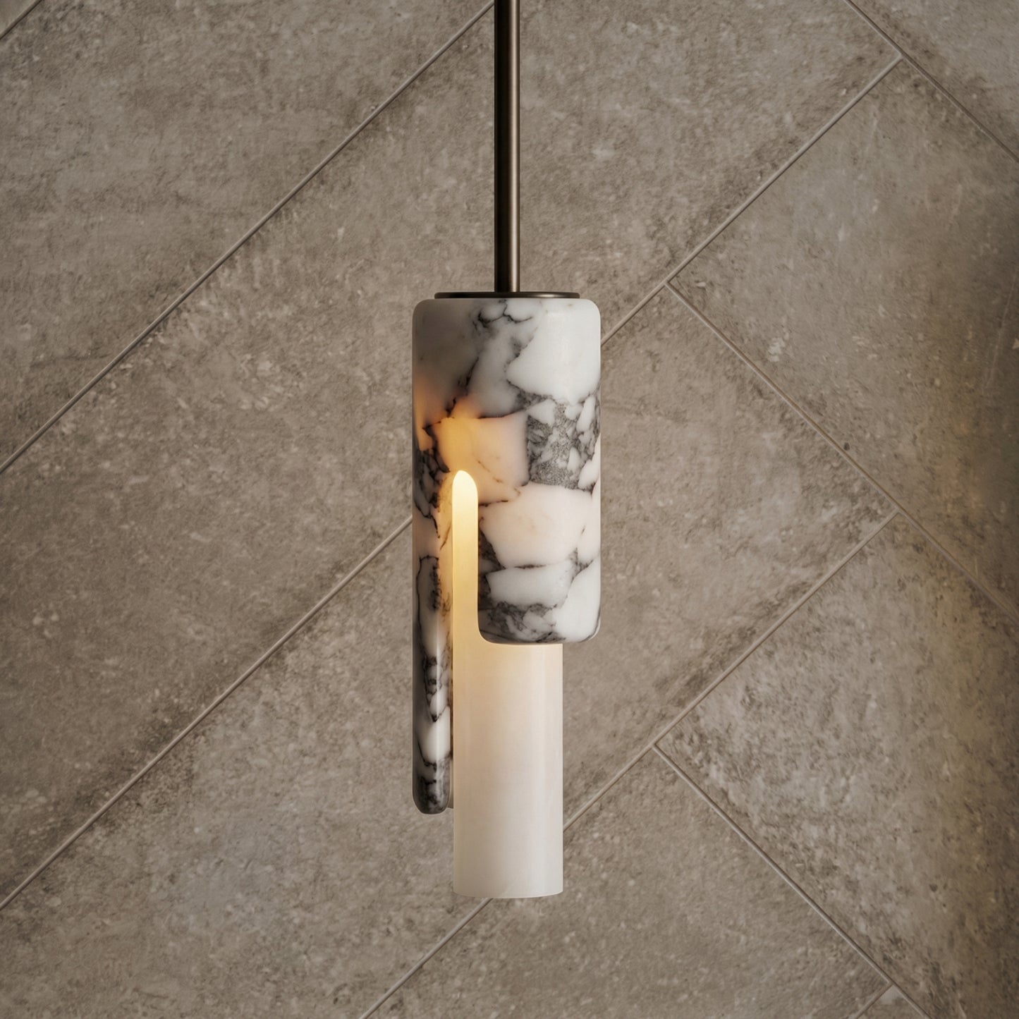 Marbled echo pendant light for dining room