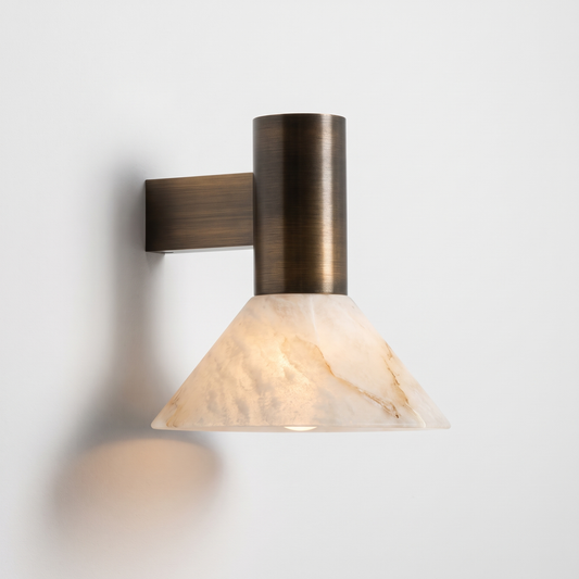 AX572 – Alabaster & Bronze Wall Sconce