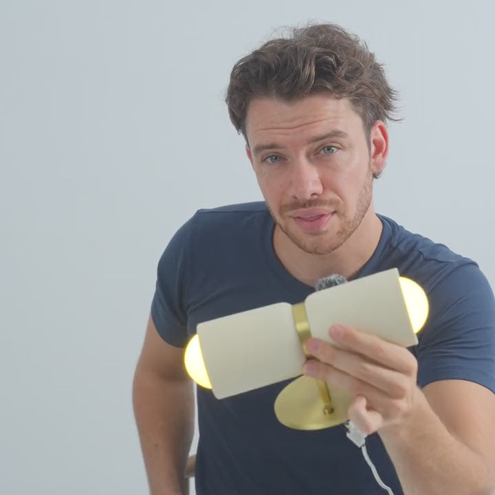AX163 ceramic up-down sconce switched on and off